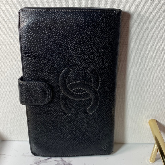 Authentic Chanel Classic n Black Caviar Leather Cc French Kisslock Wallet - Picture 16 of 17